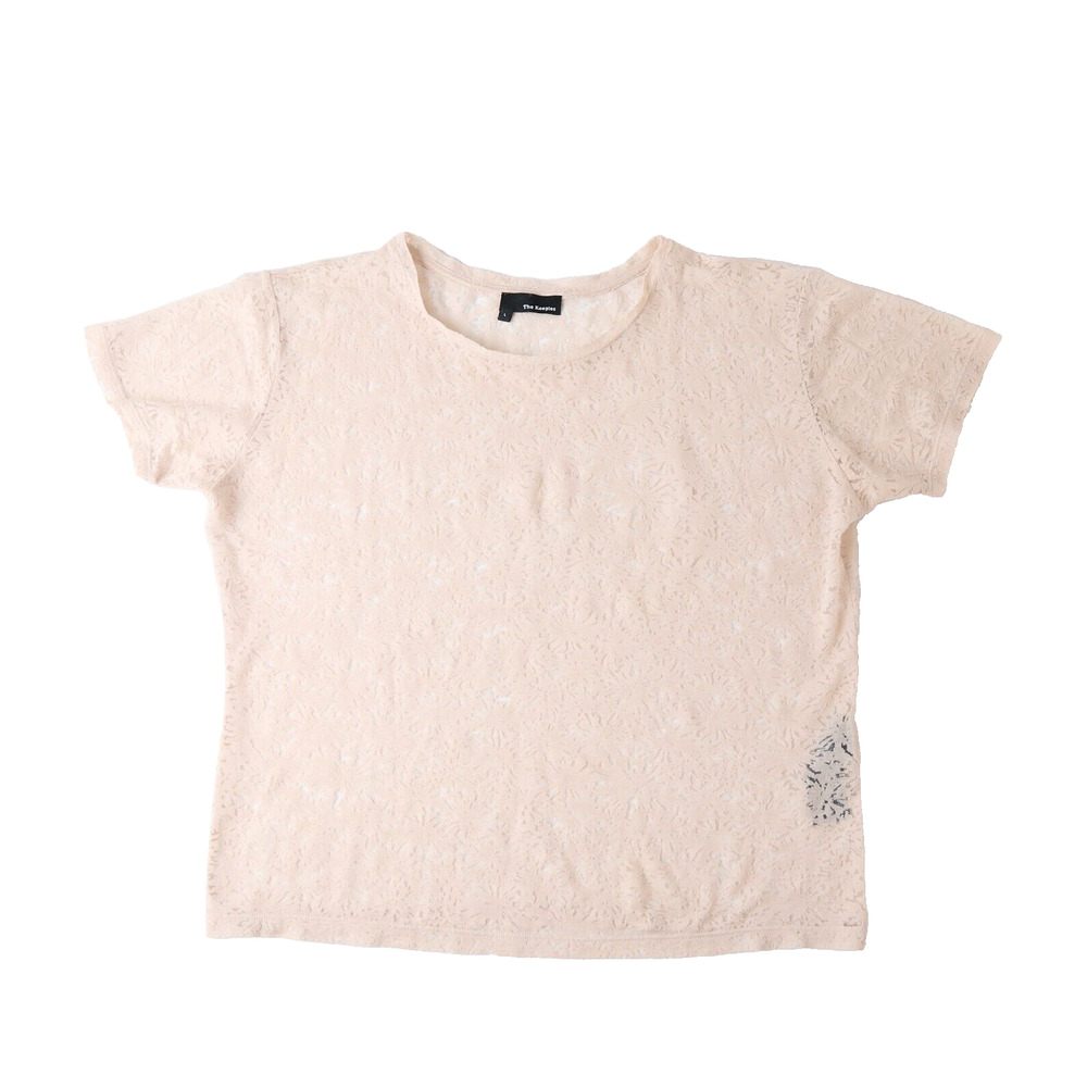 The Kooples Blouse Top Shirt Women Large Sheer Beige Floral Cotton Boho Romantic
